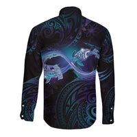 Polynesian Personalized Memorial Long Sleeve Button Shirt Oceanic Infinity Symbol - Until We Meet Again LT7 - Polynesian Pride