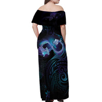 Polynesian Personalized Memorial Off Shoulder Maxi Dress Oceanic Infinity Symbol - Until We Meet Again - Polynesian Pride