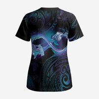 Polynesian Personalized Memorial Scrub Top Oceanic Infinity Symbol - Until We Meet Again - Polynesian Pride