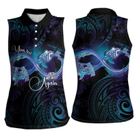 Polynesian Personalized Memorial Women Sleeveless Polo Shirt Oceanic Infinity Symbol - Until We Meet Again - Polynesian Pride