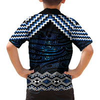 New Zealand Matariki Family Matching Off The Shoulder Long Sleeve Dress and Hawaiian Shirt Galaxy Styled Taniko