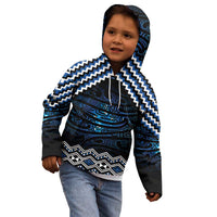 New Zealand Matariki Kid Hoodie Galaxy Styled Taniko LT7 - Polynesian Pride