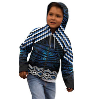 New Zealand Matariki Kid Hoodie Galaxy Styled Taniko LT7 - Polynesian Pride