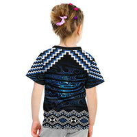 New Zealand Matariki Kid T Shirt Galaxy Styled Taniko LT7 - Polynesian Pride