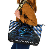 New Zealand Matariki Leather Tote Bag Galaxy Styled Taniko
