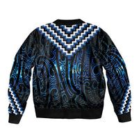 New Zealand Matariki Bomber Jacket Galaxy Poutama Motifs LT7 - Polynesian Pride