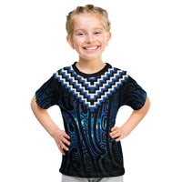 New Zealand Matariki Kid T Shirt Galaxy Poutama Motifs