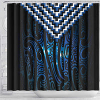 New Zealand Matariki Shower Curtain Galaxy Poutama Motifs LT7 - Polynesian Pride