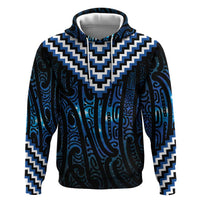 New Zealand Matariki Zip Hoodie Galaxy Poutama Motifs