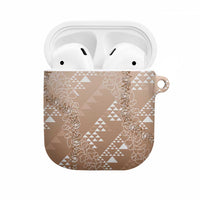 Hawaii Beige Kapa AirPods Case Vintage 'Ohe Kāpala Motifs Mix Plumeria Leis