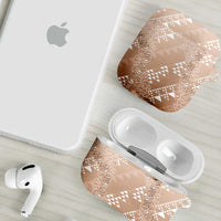 Hawaii Beige Kapa AirPods Case Vintage 'Ohe Kāpala Motifs Mix Plumeria Leis