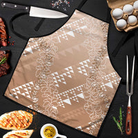 Hawaii Beige Kapa Apron Vintage 'Ohe Kāpala Motifs Mix Plumeria Leis LT7 Beige - Polynesian Pride