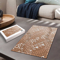Hawaii Beige Kapa Puzzle Vintage 'Ohe Kāpala Motifs Mix Plumeria Leis LT7 - Polynesian Pride
