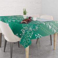 Hawaii Jade Green Kapa Tablecloth Vintage 'Ohe Kāpala Motifs Mix Plumeria Leis LT7 - Polynesian Pride