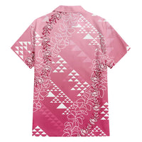 Hawaii Rose Pink Kapa Family Matching Mermaid Dress and Hawaiian Shirt Vintage 'Ohe Kāpala Motifs Mix Plumeria Leis