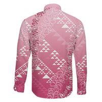 Hawaii Rose Pink Kapa Family Matching Mermaid Dress and Hawaiian Shirt Vintage 'Ohe Kāpala Motifs Mix Plumeria Leis