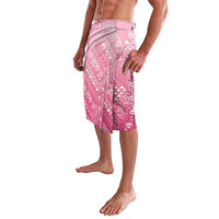 Hawaii Rose Pink Kapa Lavalava Vintage 'Ohe Kāpala Motifs Mix Plumeria Leis