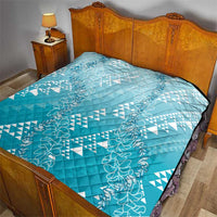 Hawaii Turquoise Kapa Quilt Vintage 'Ohe Kāpala Motifs Mix Plumeria Leis LT7 - Polynesian Pride