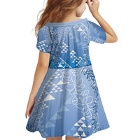Hawaii Royal Blue Kapa Family Matching Tank Maxi Dress and Hawaiian Shirt Vintage 'Ohe Kāpala Motifs Mix Plumeria Leis