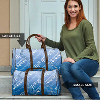 Hawaii Royal Blue Kapa Travel Bag Vintage 'Ohe Kāpala Motifs Mix Plumeria Leis