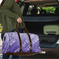 Hawaii Lavender Kapa Travel Bag Vintage 'Ohe Kāpala Motifs Mix Plumeria Leis