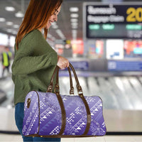 Hawaii Lavender Kapa Travel Bag Vintage 'Ohe Kāpala Motifs Mix Plumeria Leis