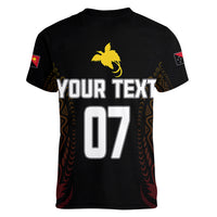 Personalised PNG Hunters Rugby Women V Neck T Shirt Motuan Style LT7 - Polynesian Pride