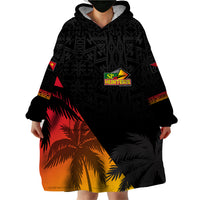 Personalised PNG Hunters Rugby Wearable Blanket Hoodie Palm Trees Simple LT7 - Polynesian Pride
