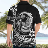Polynesian Plumeria Hawaiian Shirt Ride The Waves - Black LT7 - Polynesian Pride
