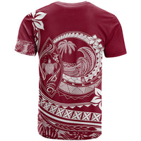 Polynesian Plumeria T Shirt Ride The Waves Burgundy LT7 - Polynesian Pride