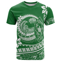 Polynesian Plumeria T Shirt Ride The Waves Green LT7 Green - Polynesian Pride