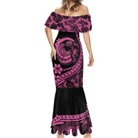 Polynesian Plumeria Mermaid Dress Ride The Waves - Pink LT7 - Polynesian Pride
