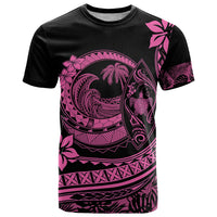 Polynesian Plumeria T Shirt Ride The Waves Pink LT7 Pink - Polynesian Pride