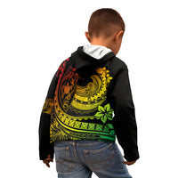 Polynesian Plumeria Kid Hoodie Ride The Waves - Reggae LT7 - Polynesian Pride