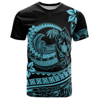 Polynesian Plumeria T Shirt Ride The Waves Turquoise LT7 Turquoise - Polynesian Pride