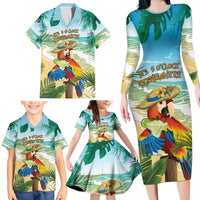 Aloha Hawaii It's 5 o'clock Somewhere Family Matching Long Sleeve Bodycon Dress and Hawaiian Shirt - Polynesian Pride