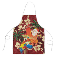Crimson Red Tropical Christmas Hawaii Tapa Apron Aloha Santa Drink Party - Polynesian Pride