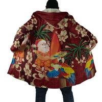 Crimson Red Tropical Christmas Hawaii Tapa Cloak Aloha Santa Drink Party - Polynesian Pride