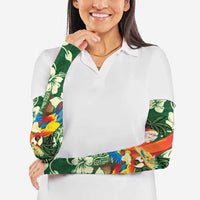 Moss Green Tropical Christmas Hawaii Tapa Arm Sleeves Aloha Santa Drink Party - Polynesian Pride