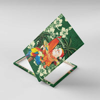 Moss Green Tropical Christmas Hawaii Tapa Canvas Wall Art Aloha Santa Drink Party - Polynesian Pride