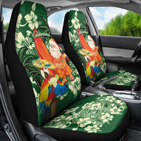 Moss Green Tropical Christmas Hawaii Tapa Car Seat Cover Aloha Santa Drink Party - Polynesian Pride