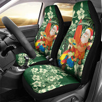 Moss Green Tropical Christmas Hawaii Tapa Car Seat Cover Aloha Santa Drink Party - Polynesian Pride