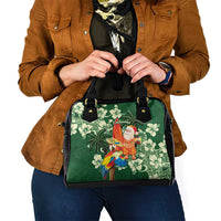 Moss Green Tropical Christmas Hawaii Tapa Shoulder Handbag Aloha Santa Drink Party - Polynesian Pride