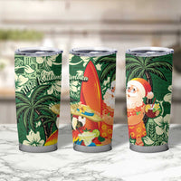 Moss Green Tropical Christmas Hawaii Tapa Tumbler Cup Aloha Santa Drink Party - Polynesian Pride