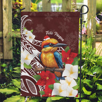 Felis Pasgua Guam Garden Flag Christmas Sihek Kingfisher with Guasali LT7 Garden Flag Crimson - Polynesian Pride