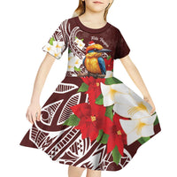 Felis Pasgua Guam Kid Short Sleeve Dress Christmas Sihek Kingfisher with Guasali