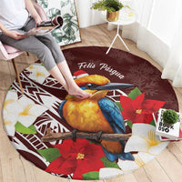 Felis Pasgua Guam Round Carpet Christmas Sihek Kingfisher with Guasali LT7 - Polynesian Pride