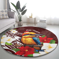 Felis Pasgua Guam Round Carpet Christmas Sihek Kingfisher with Guasali LT7 - Polynesian Pride