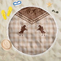 Aloha Hawaii Cowboys Paniolo Beach Blanket Beige Palaka - Polynesian Pride