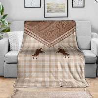 Aloha Hawaii Cowboys Paniolo Blanket Beige Palaka - Polynesian Pride